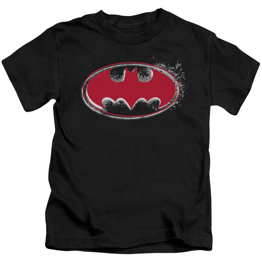 Batman Hardcore Noir Bat Logo Juvenile Kids Youth T Shirt Black