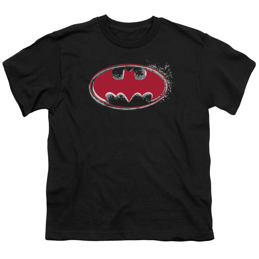 Batman Hardcore Noir Bat Logo Kids Youth T Shirt Black
