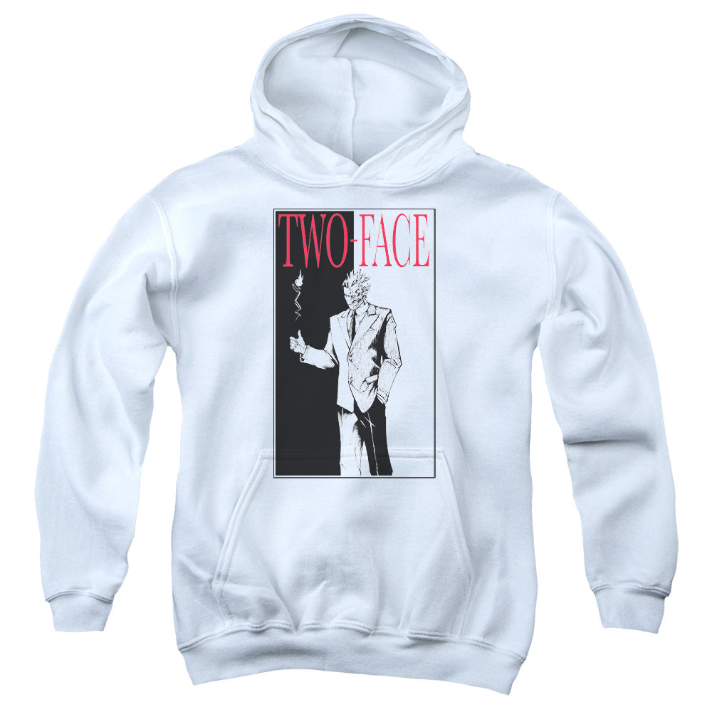 Batman Two Face Kids Youth Hoodie White