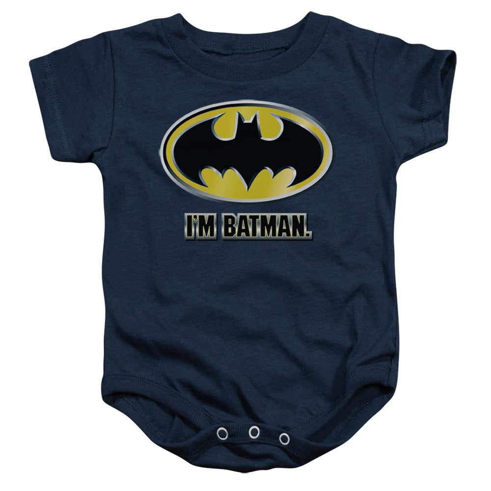 Batman Im Batman Infant Baby Snapsuit Navy Blue
