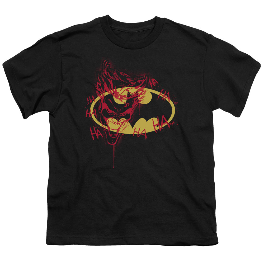 Batman Joker Graffiti Kids Youth T Shirt Black