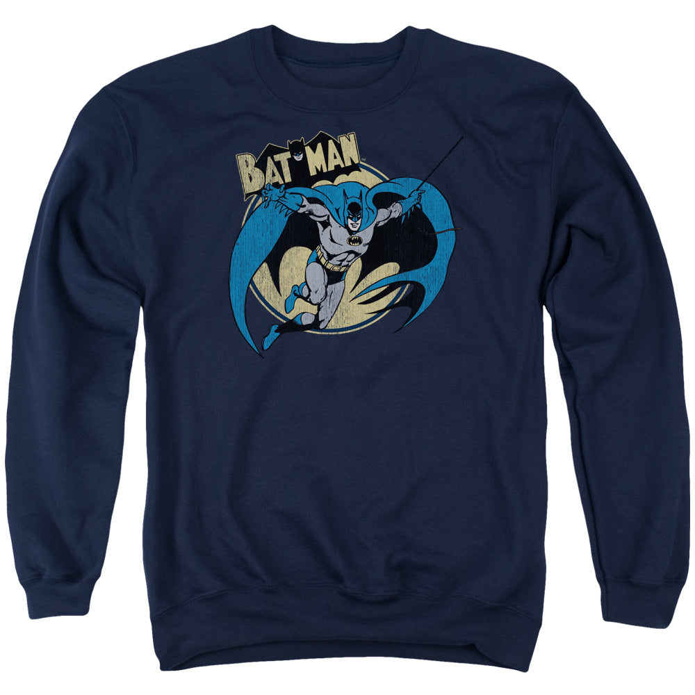 Batman Through The Night Mens Crewneck Sweatshirt Navy Blue