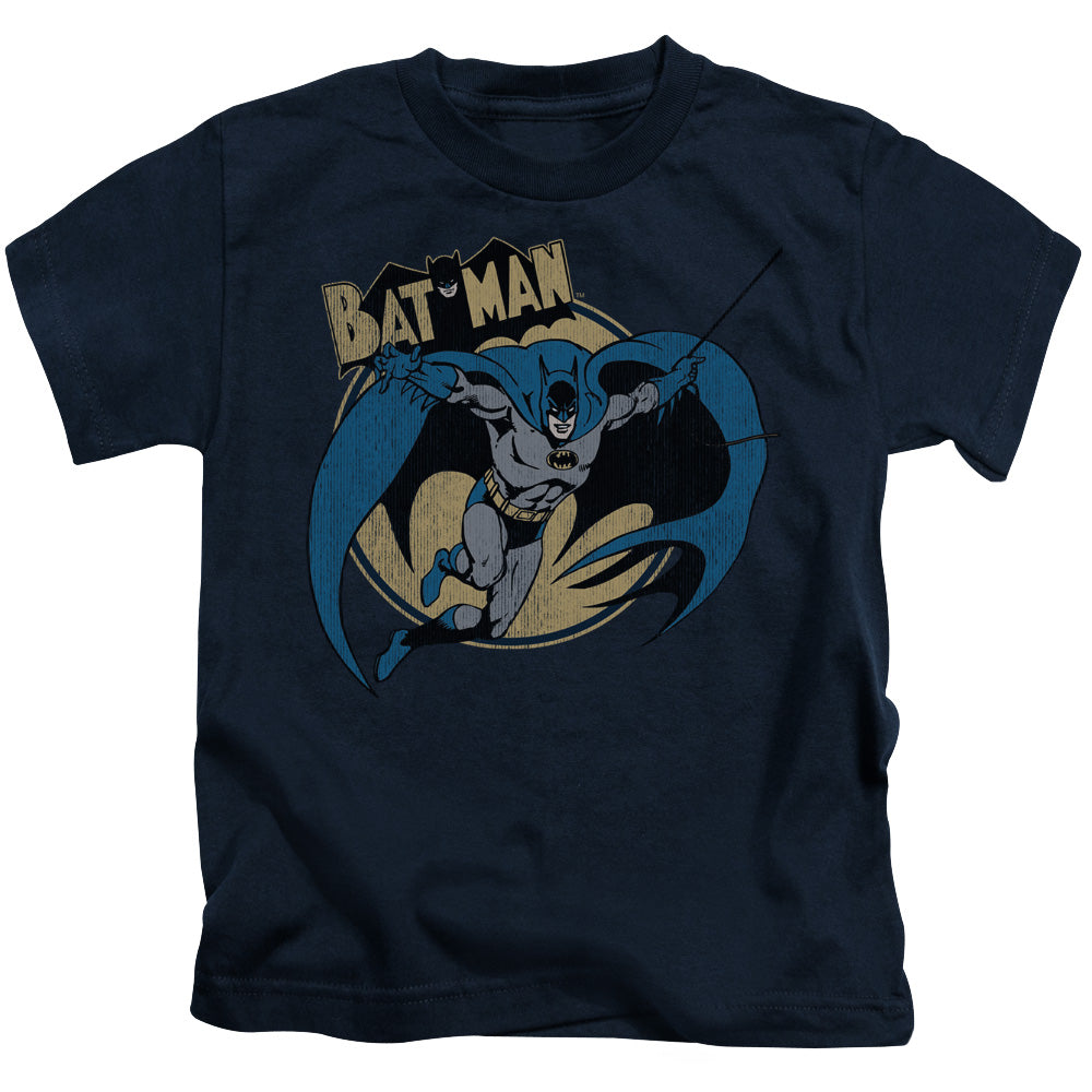Batman Through The Night Juvenile Kids Youth T Shirt Navy Blue