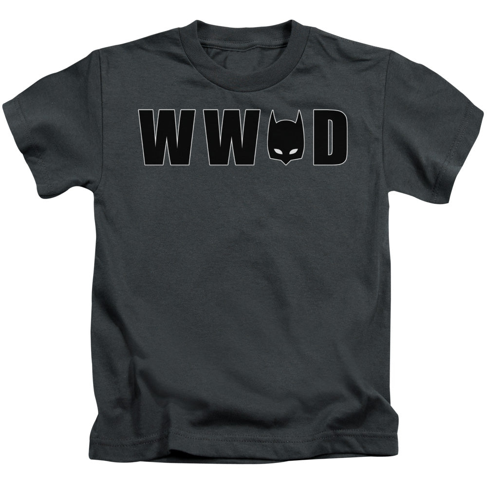 Batman Wwbd Mask Juvenile Kids Youth T Shirt Charcoal