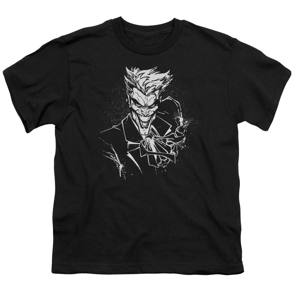 Batman Jokers Splater Ile Kids Youth T Shirt Black