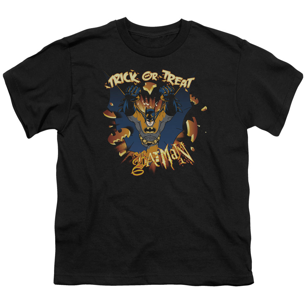 Batman Pumpkin Burst Kids Youth T Shirt Black