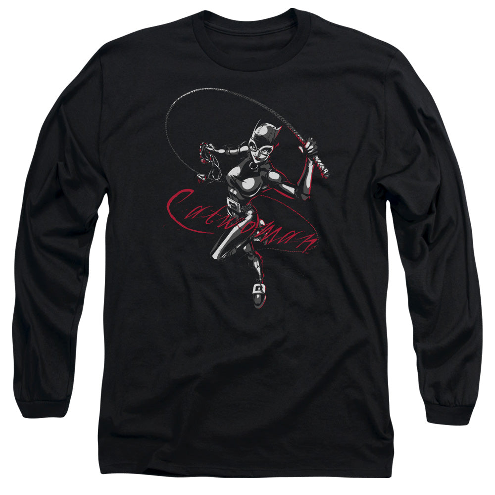 Batman Kiten With A Whip Mens Long Sleeve Shirt Black