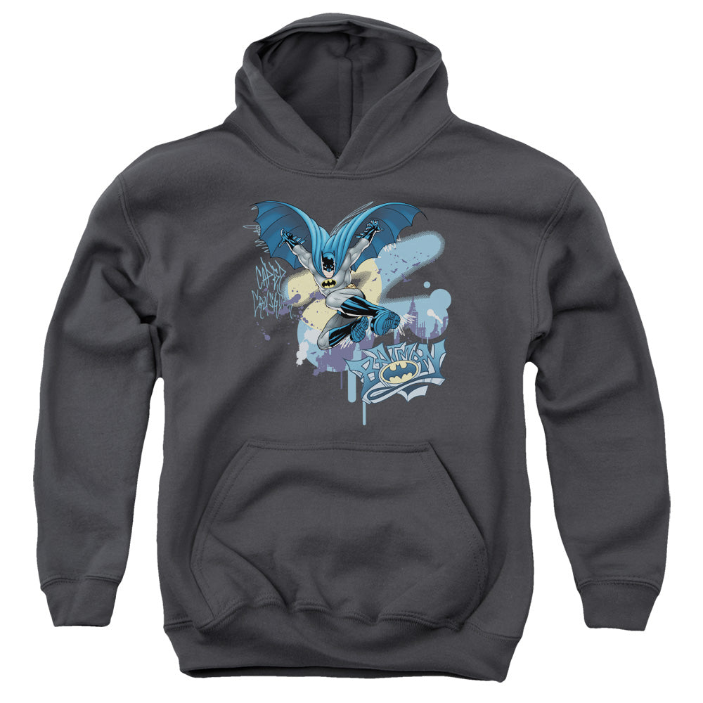 Batman Into The Night Kids Youth Hoodie Charcoal