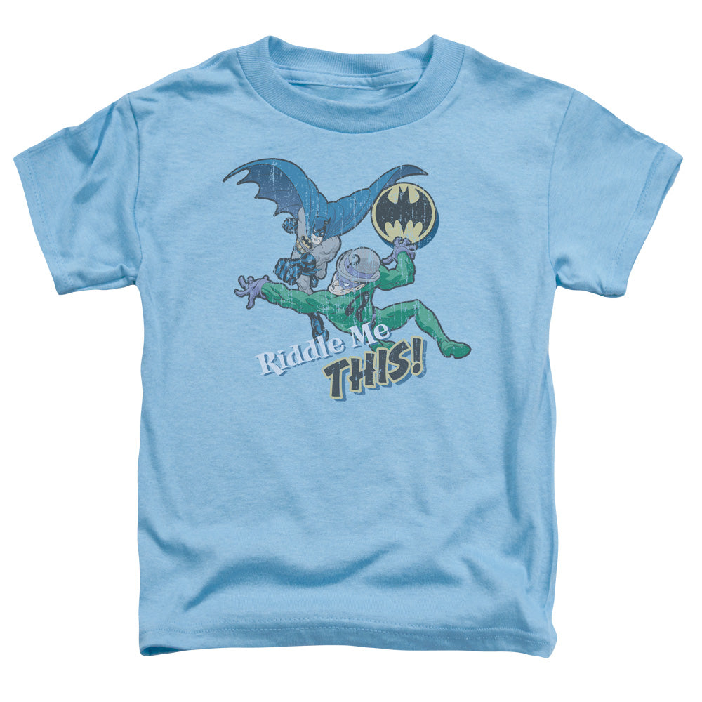 Batman Riddle Me This Toddler Kids Youth T Shirt Carolina Blue