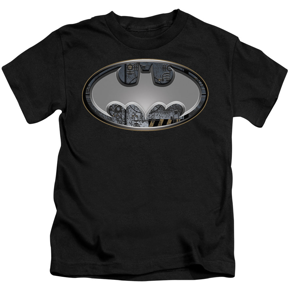 Batman Steel Wall Shield Juvenile Kids Youth T Shirt Black