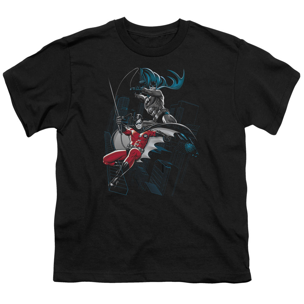 Batman Black And White Kids Youth T Shirt Black