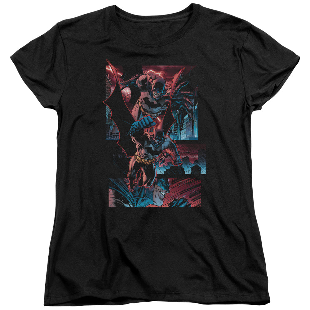 Batman Dark Knight Panels Womens T Shirt Black