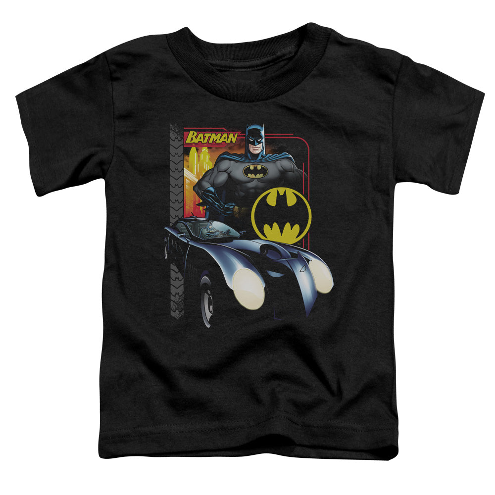 Batman Bat Racing Toddler Kids Youth T Shirt Black