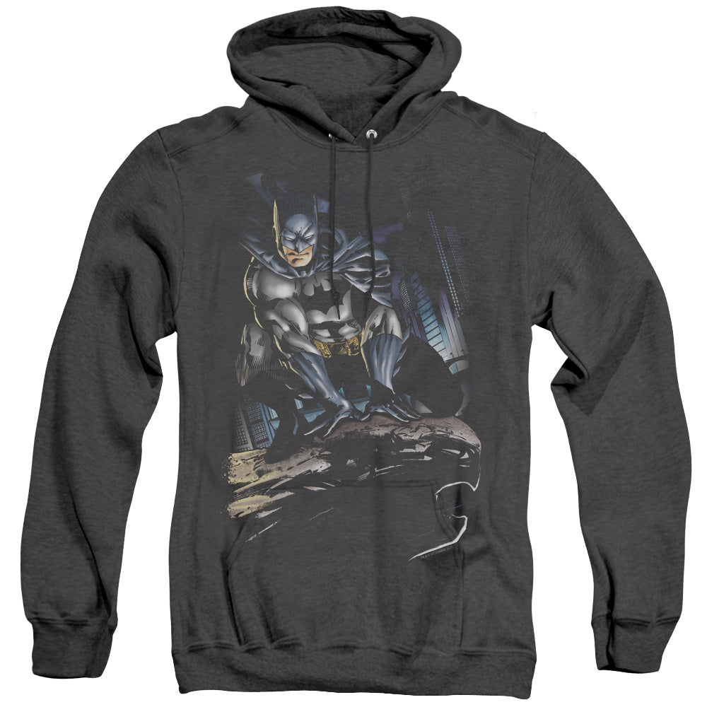 Batman Perched Heather Mens Hoodie Black