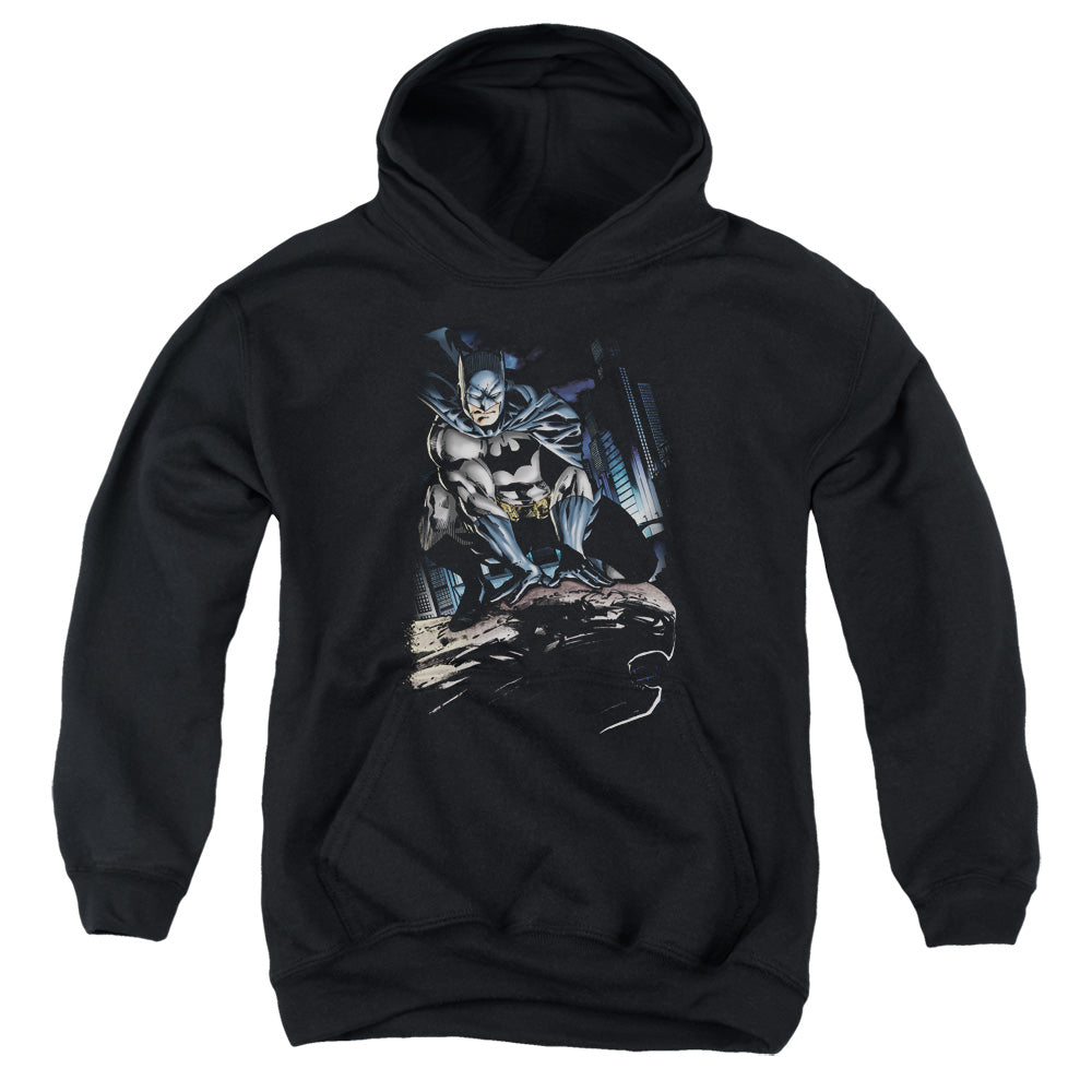 Batman Perched Kids Youth Hoodie Black