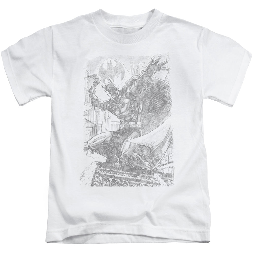 Batman Pencil Batarang Throw Juvenile Kids Youth T Shirt White