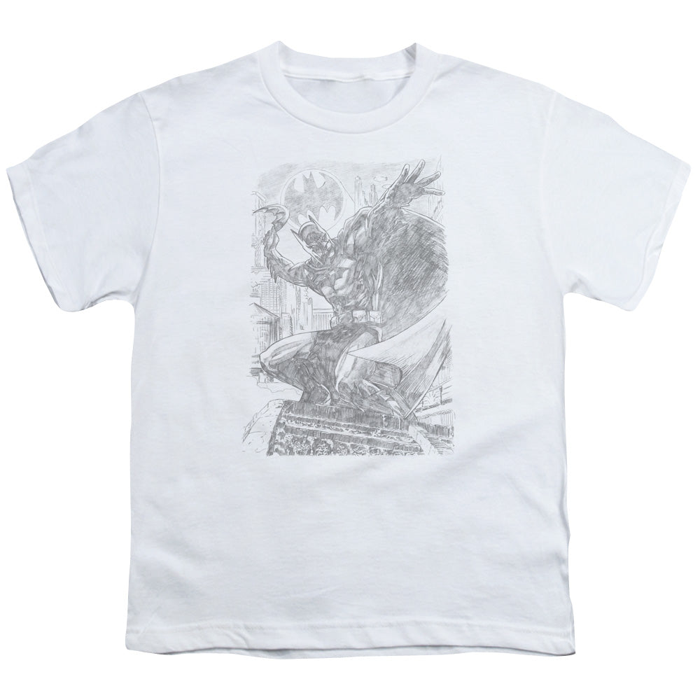 Batman Pencil Batarang Throw Kids Youth T Shirt White