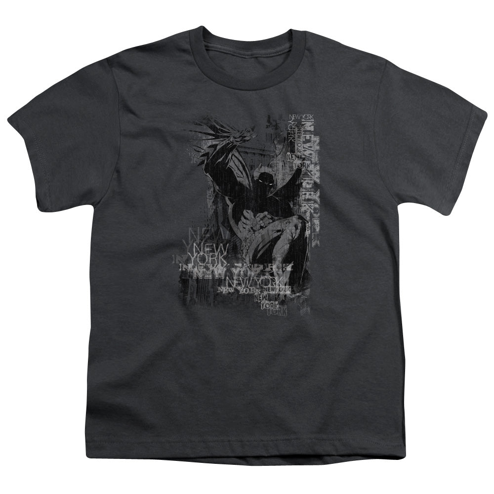Batman The Knight Life Kids Youth T Shirt Charcoal