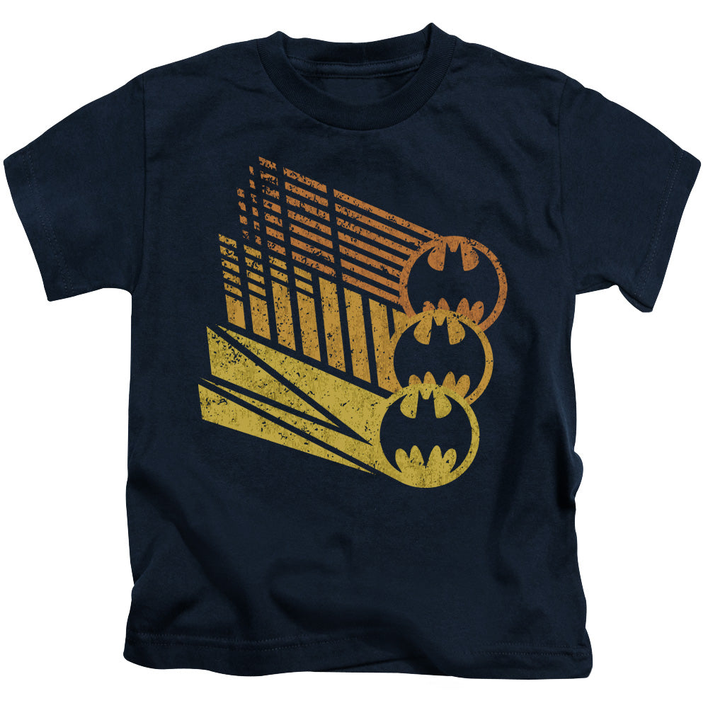 Batman Bat Signal Shapes Juvenile Kids Youth T Shirt Navy Blue