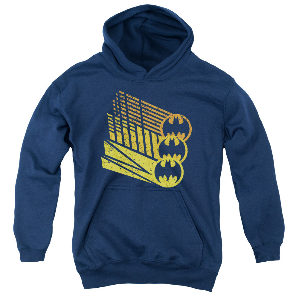 Batman Bat Signal Shapes Kids Youth Hoodie Navy Blue