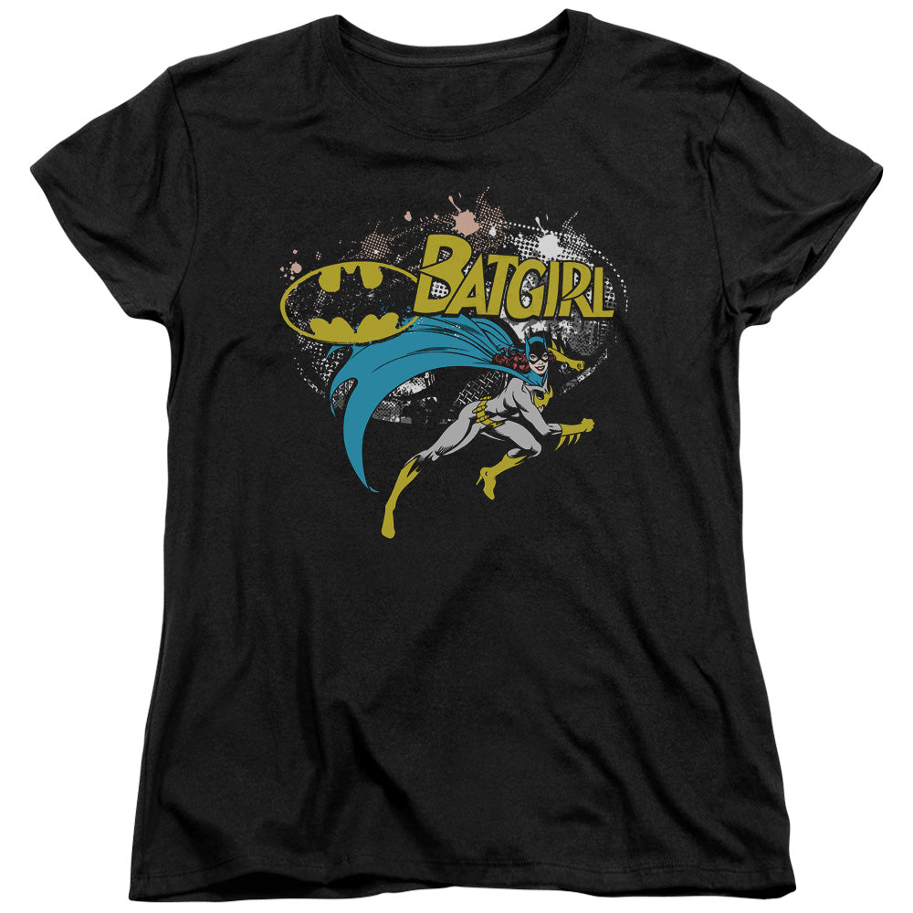 Batman Batgirl Halftone Womens T Shirt Black