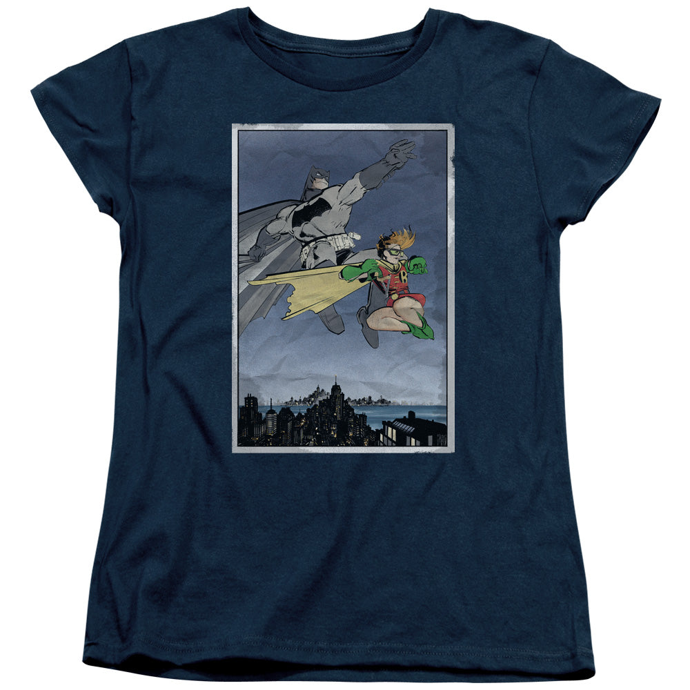 Batman Dkr Duo Womens T Shirt Navy Blue