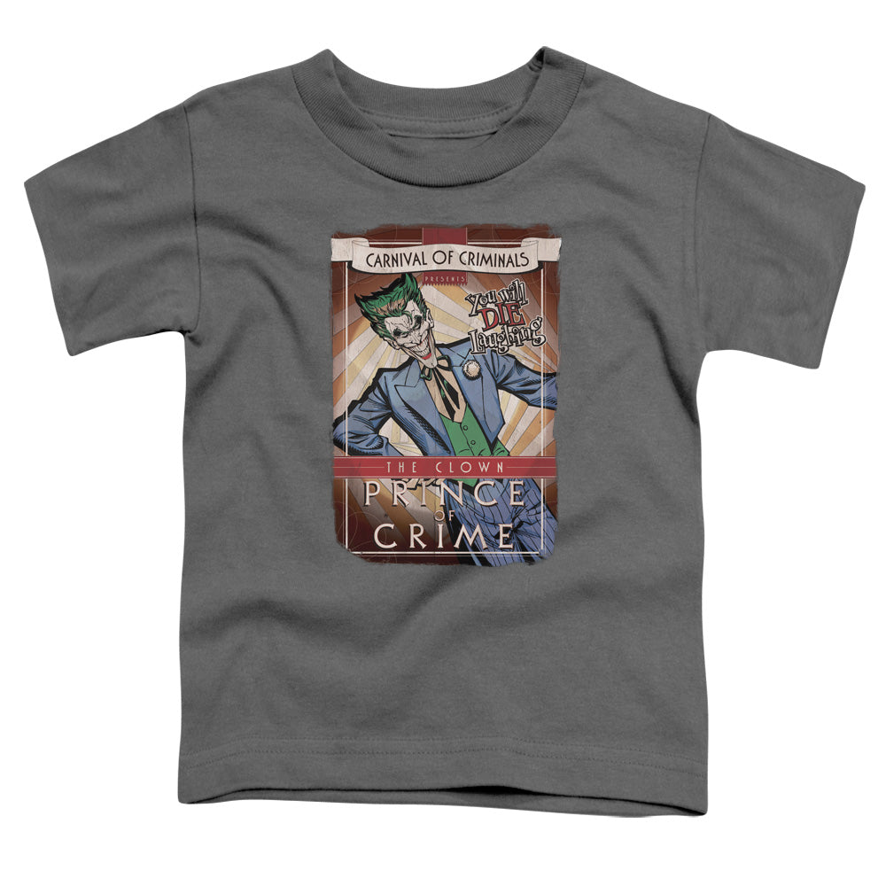 Batman Clown Prince Toddler Kids Youth T Shirt Charcoal