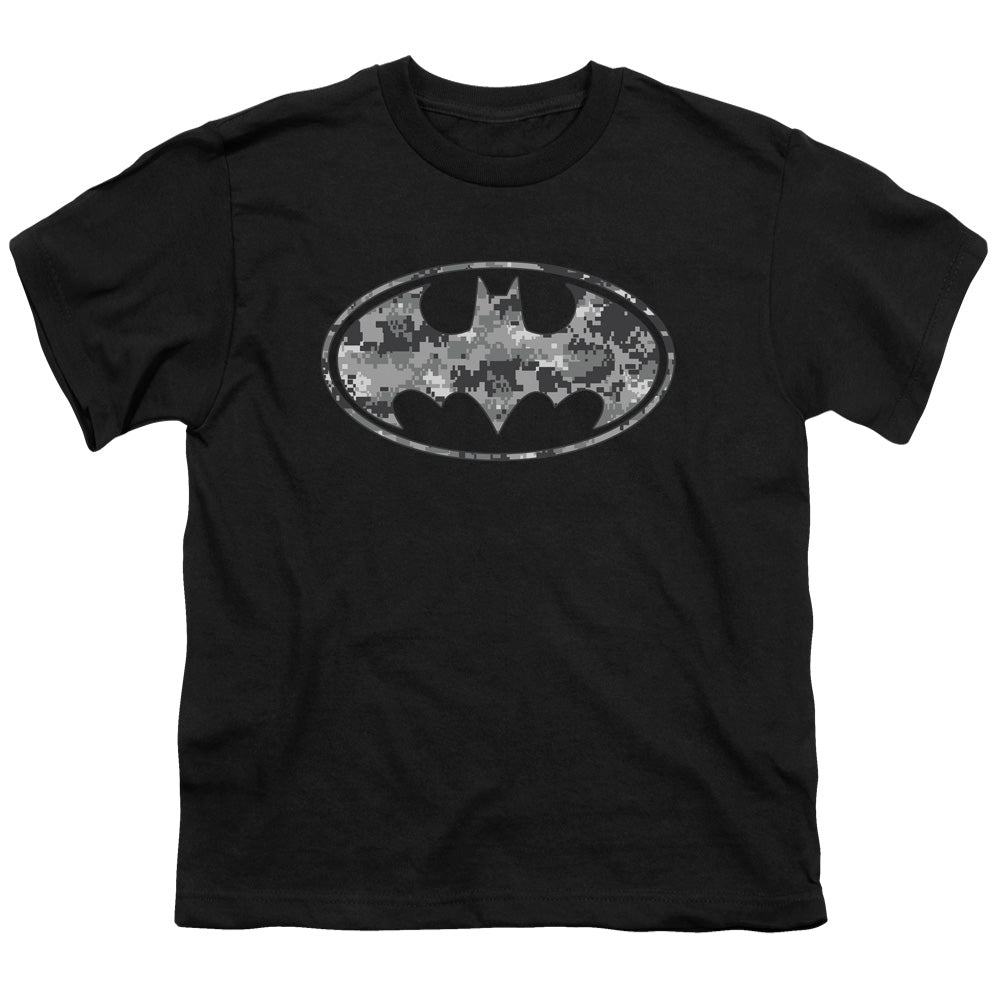 Batman Urban Camo Shield Kids Youth T Shirt Black