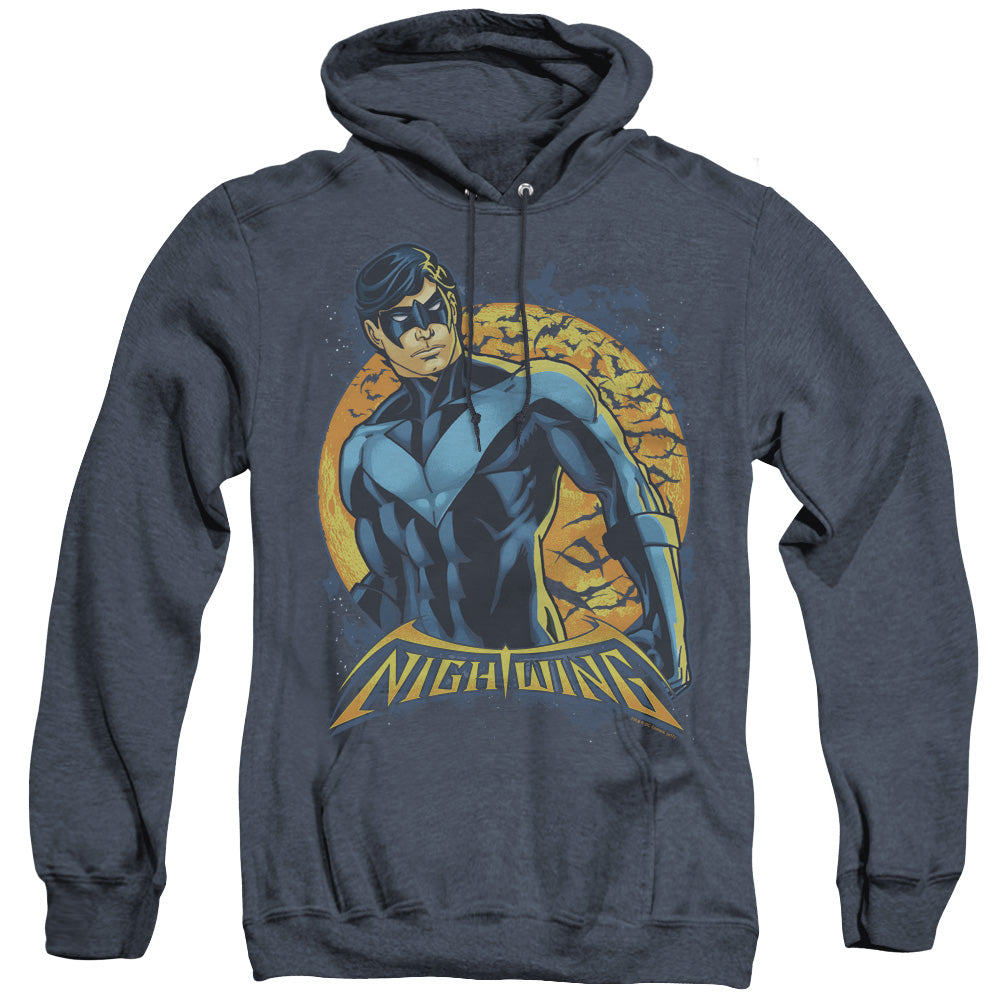 Batman Nightwing Moon Heather Mens Hoodie Navy Blue
