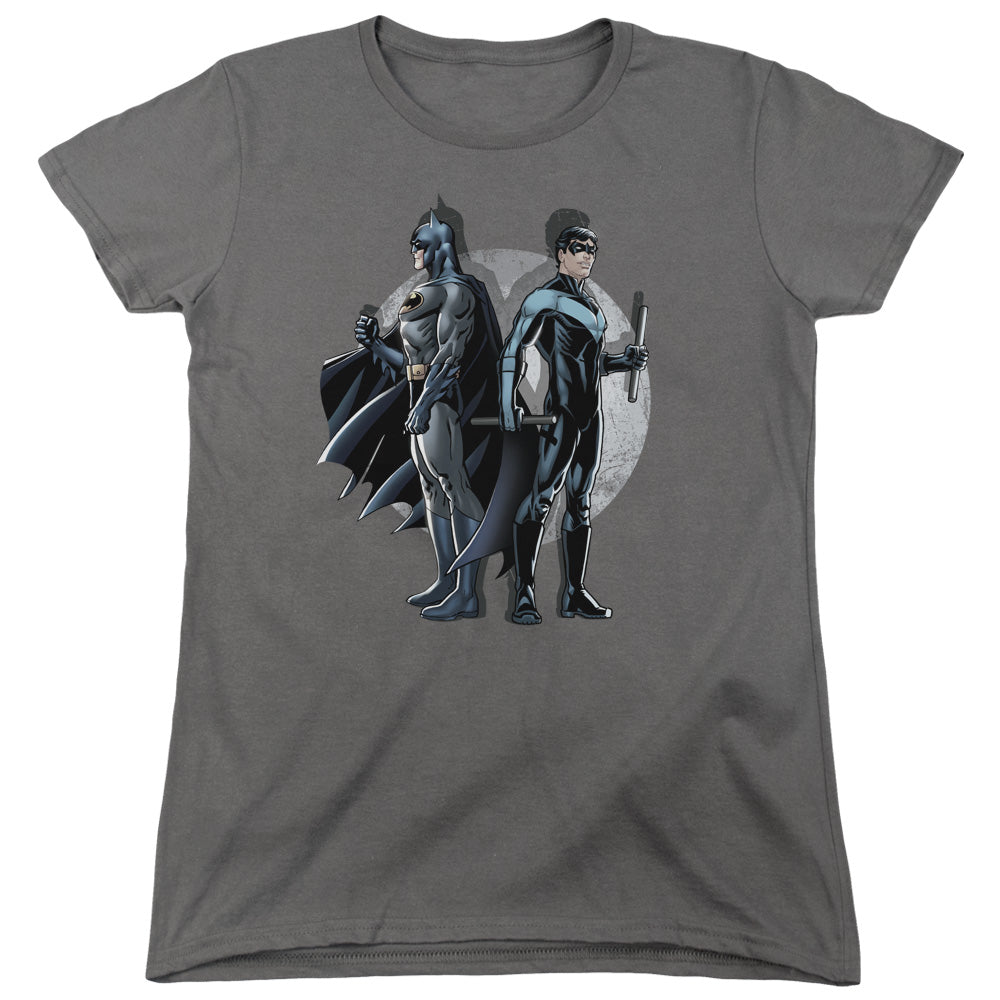 Batman Spotlight Womens T Shirt Charcoal