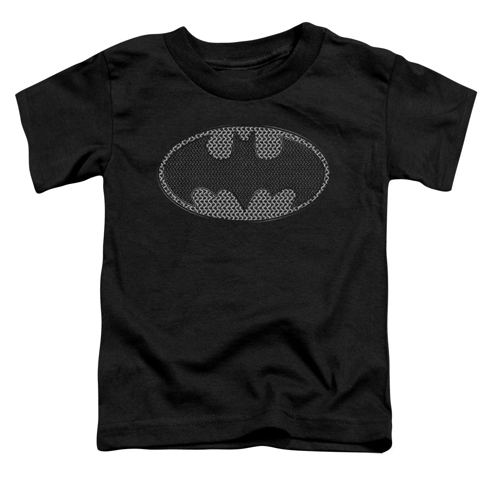 Batman Chainmail Shield Toddler Kids Youth T Shirt Black