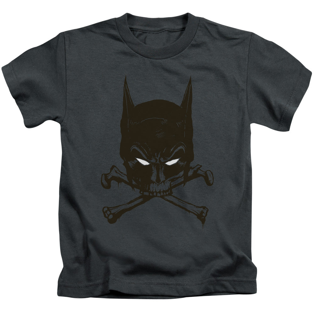 Batman Bat And Bones Juvenile Kids Youth T Shirt Charcoal