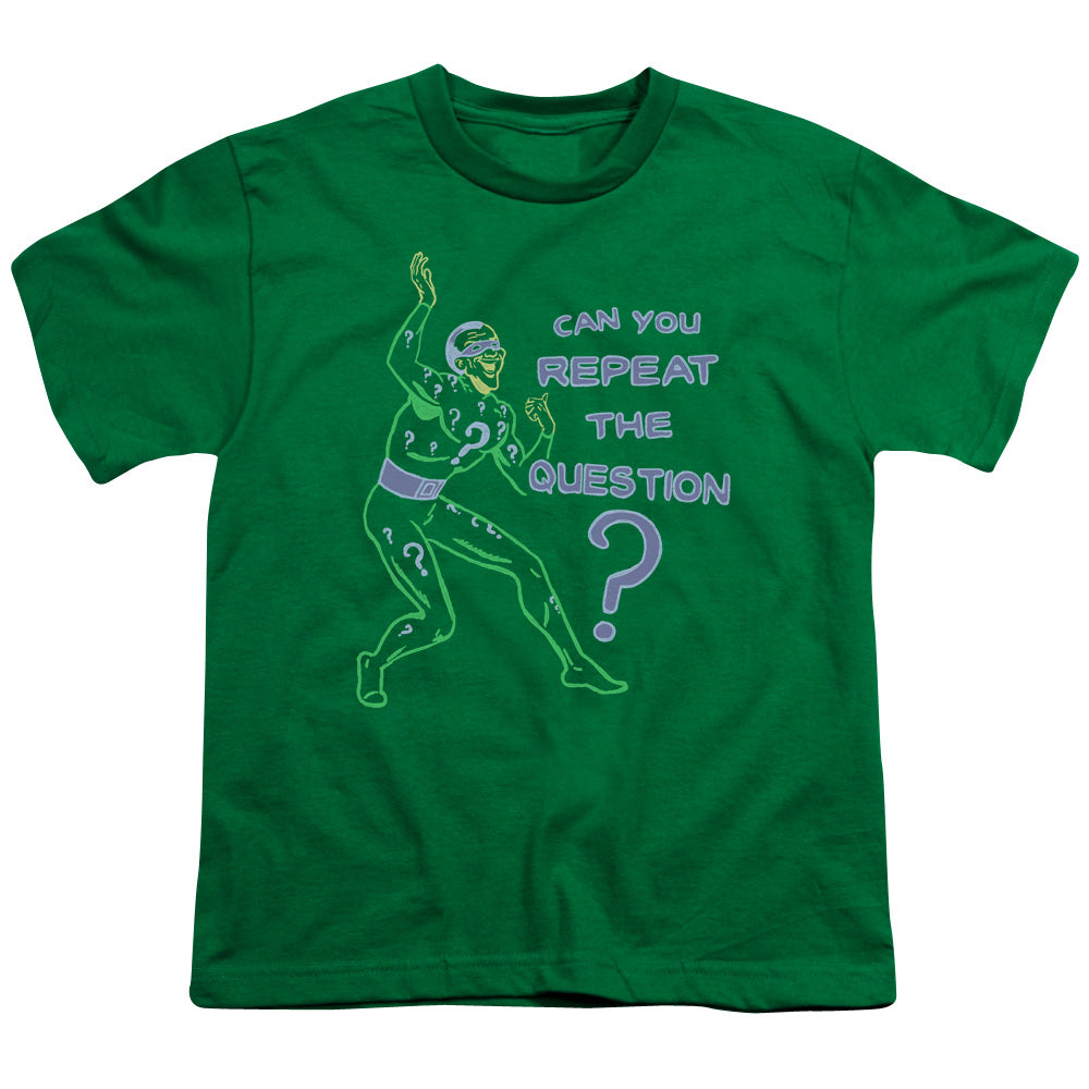 Batman Repeat Kids Youth T Shirt Kelly Green