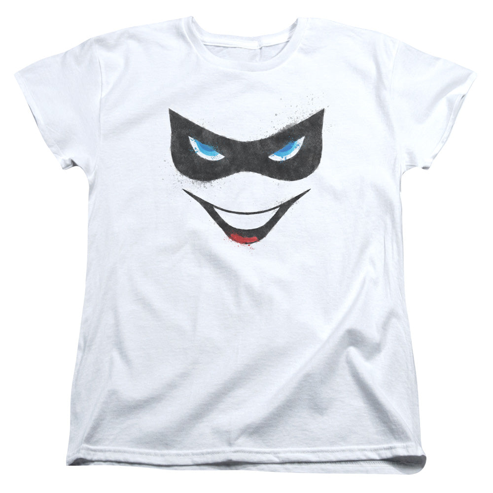 Batman Harley Face Womens T Shirt White