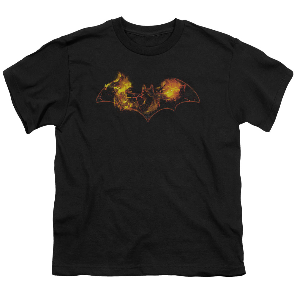 Batman Molten Logo Kids Youth T Shirt Black