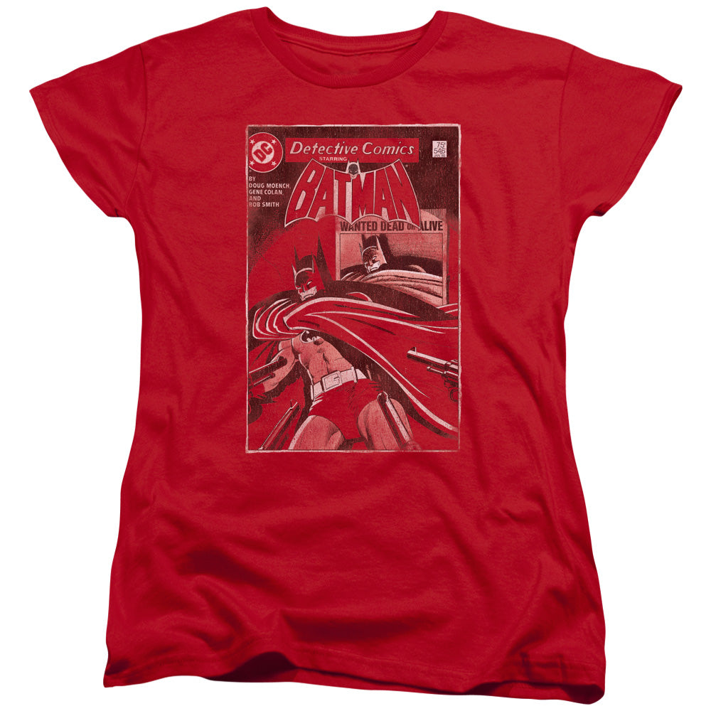 Batman Doa Cover Womens T Shirt Red