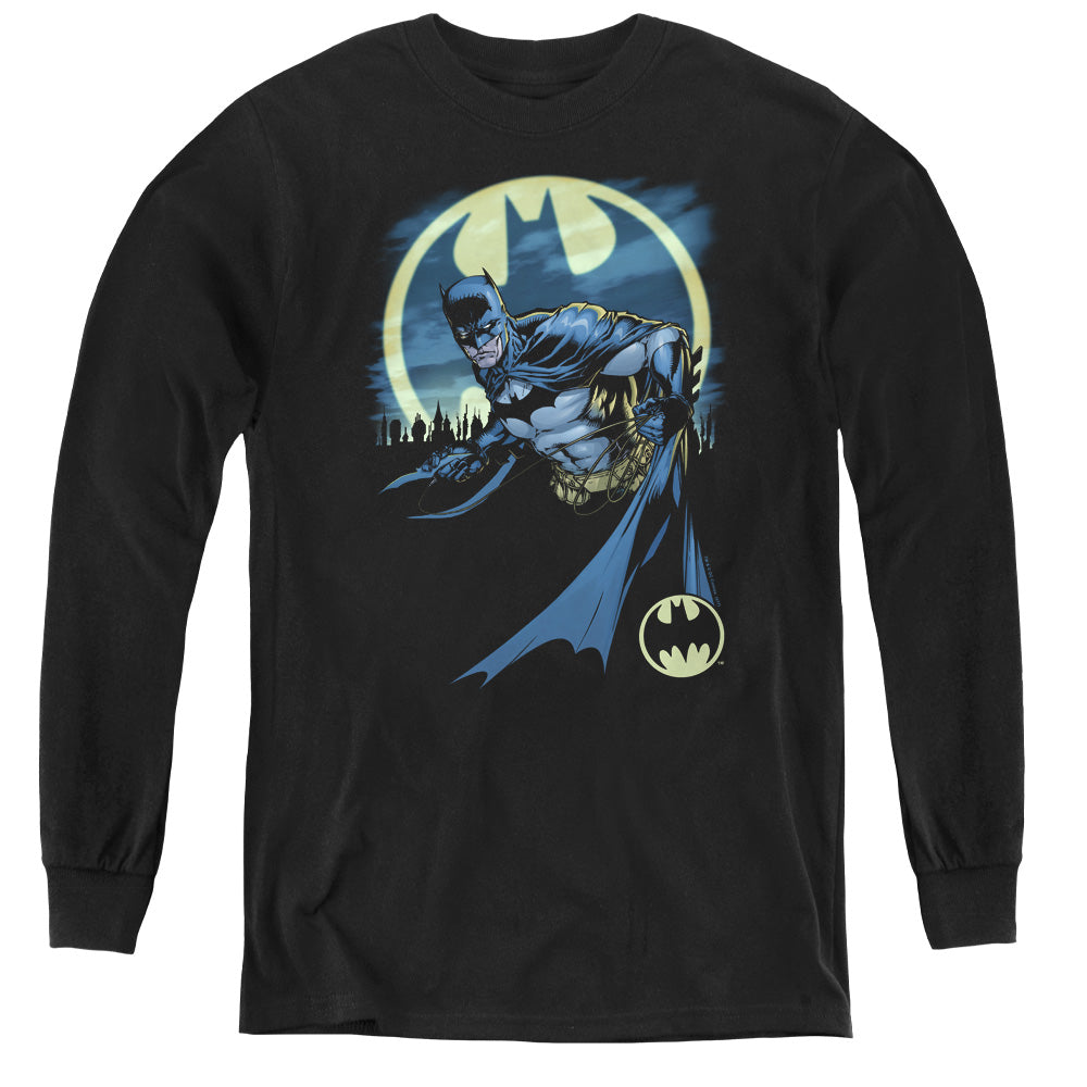 Batman Heed The Call Long Sleeve Kids Youth T Shirt Black
