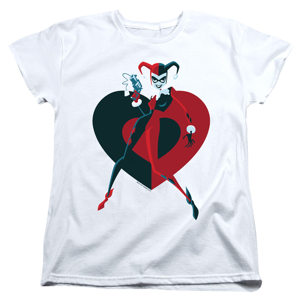 Batman Harely Heart Womens T Shirt White