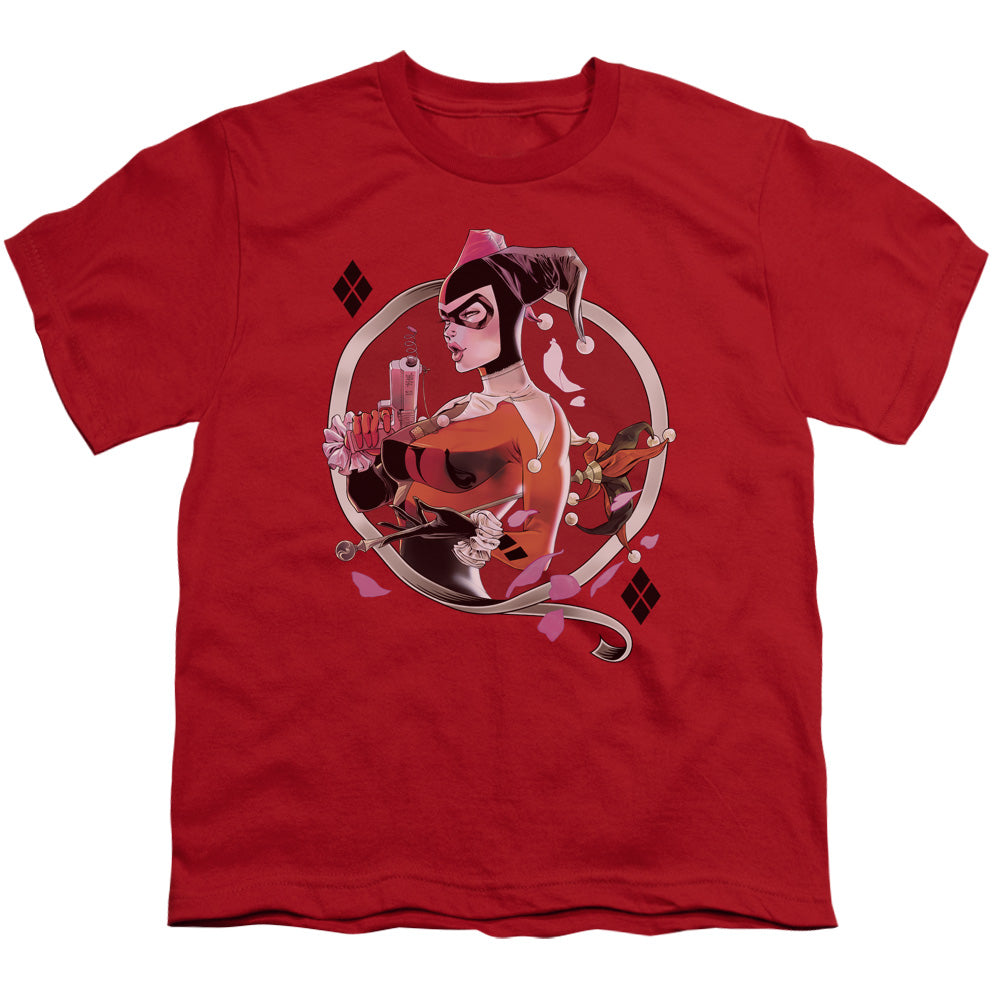 Batman Harley Q Kids Youth T Shirt Red