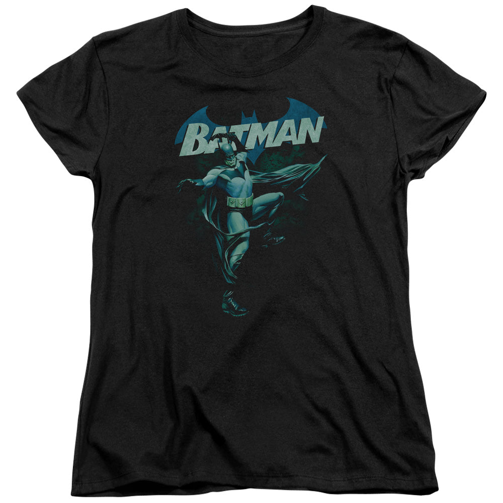 Batman Blue Bat Womens T Shirt Black