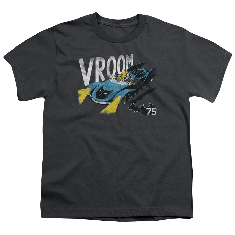 Batman Vroom Kids Youth T Shirt Charcoal