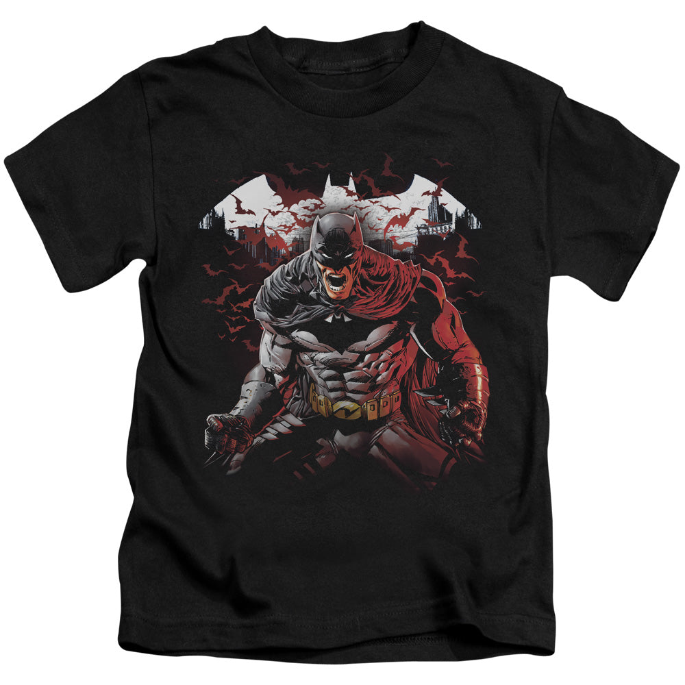 Batman Raging Bat Juvenile Kids Youth T Shirt Black