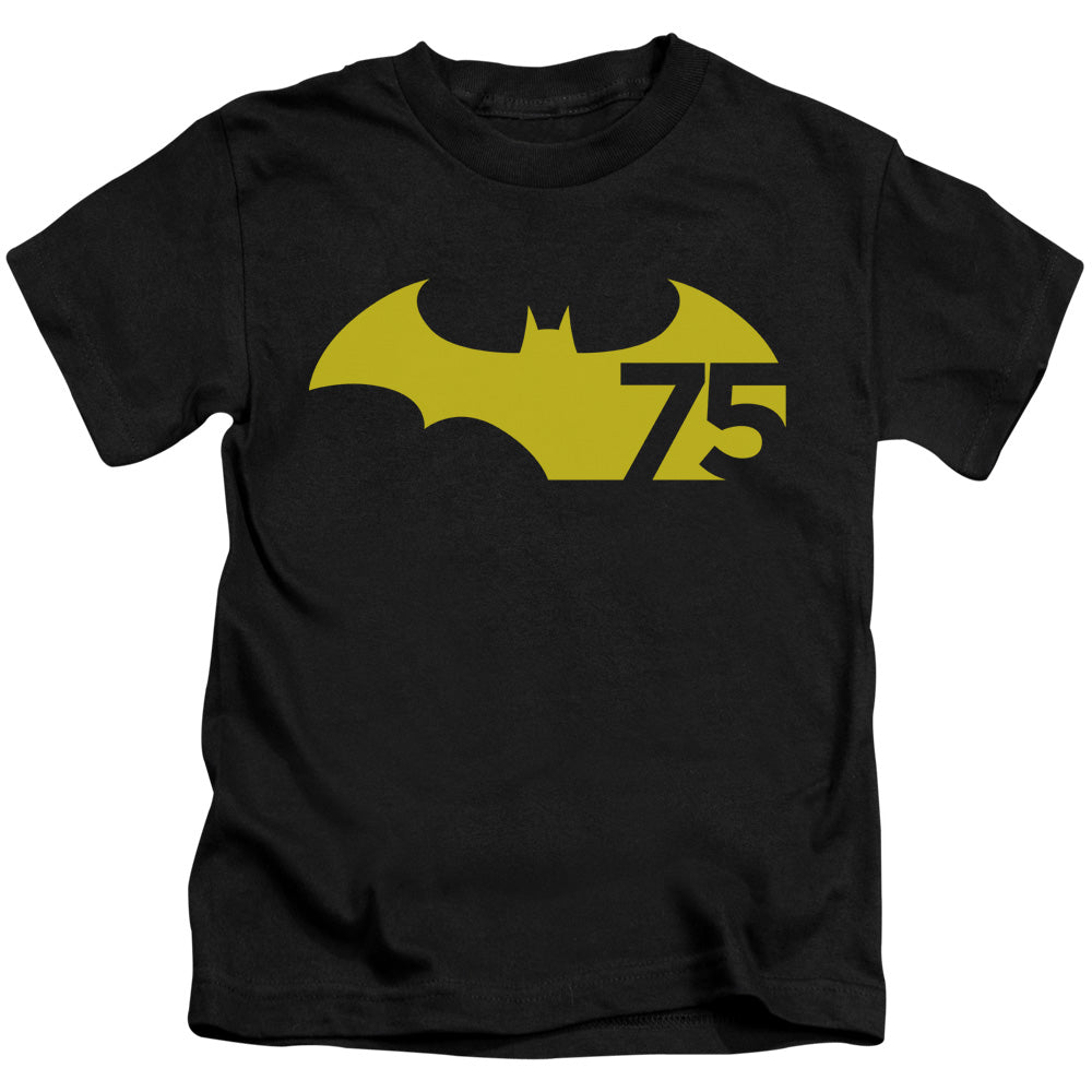 Batman 75 Logo 2 Juvenile Kids Youth T Shirt Black