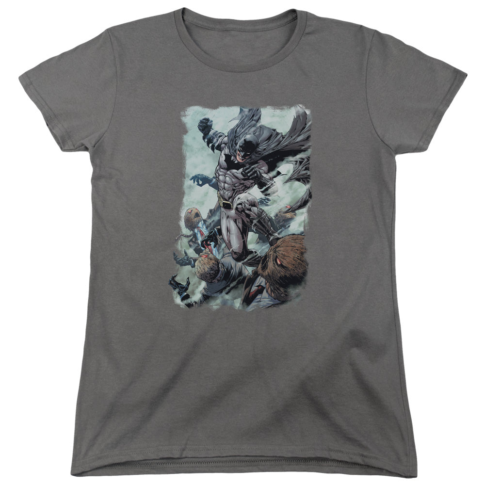 Batman Punch Womens T Shirt Charcoal