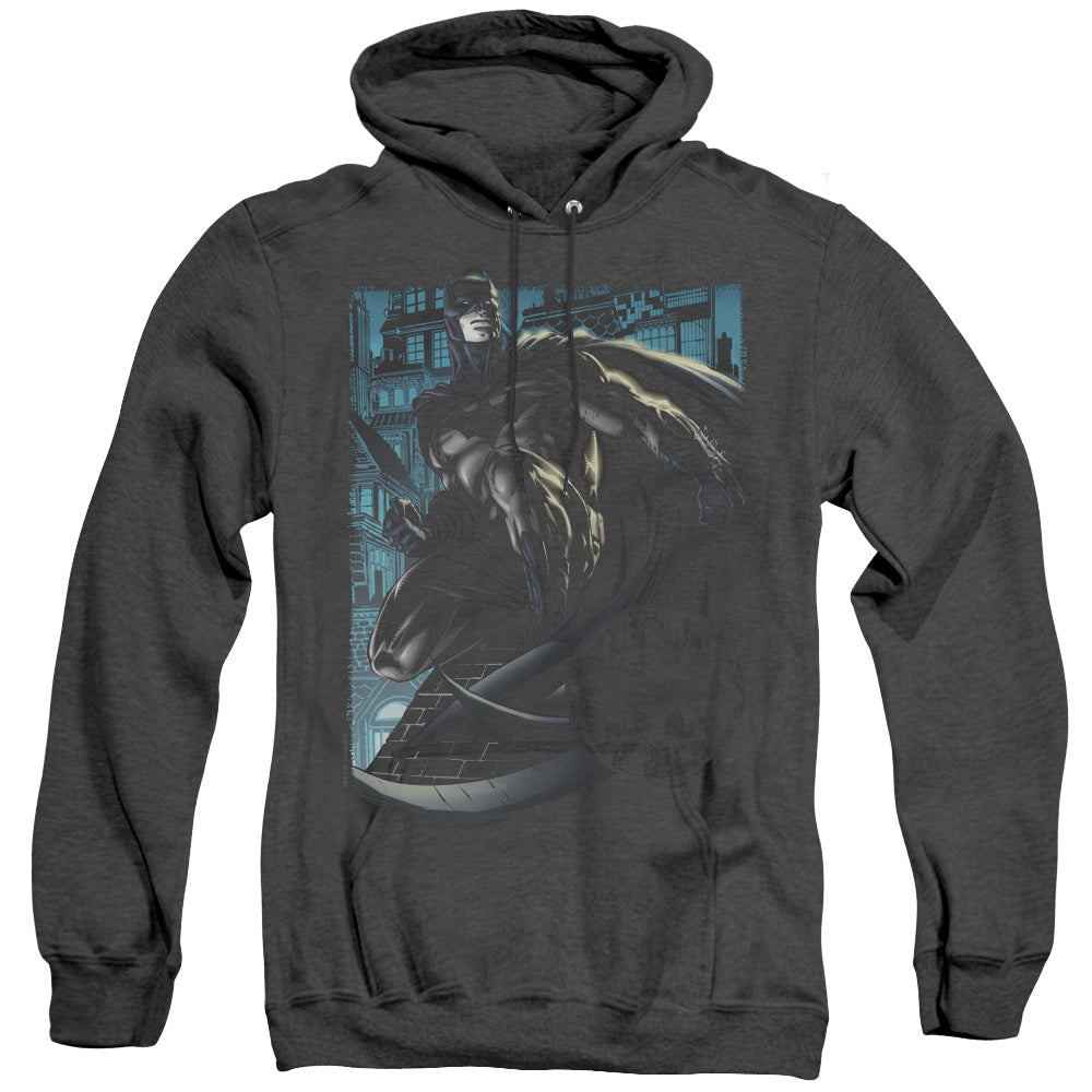 Batman Knight Falls In Gotham Heather Mens Hoodie Black