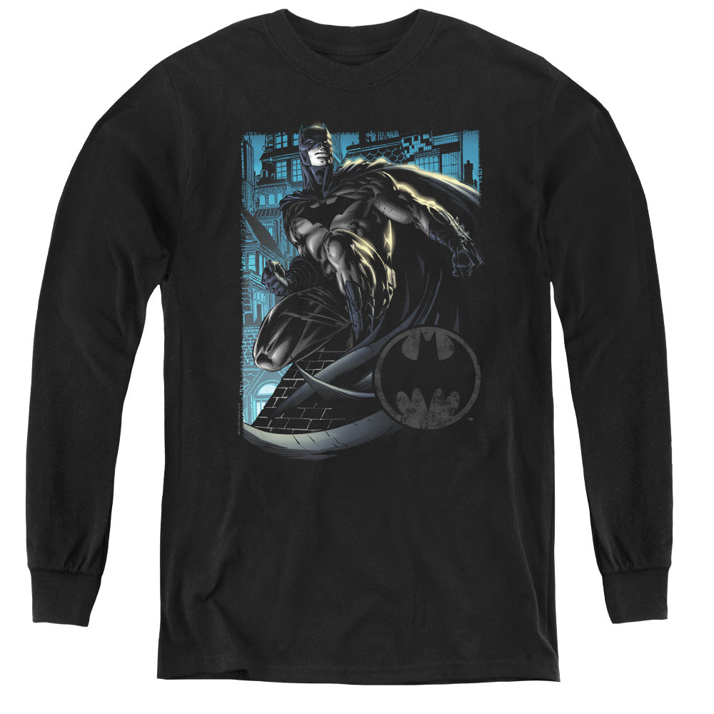 Batman Knight Falls In Gotham Long Sleeve Kids Youth T Shirt Black