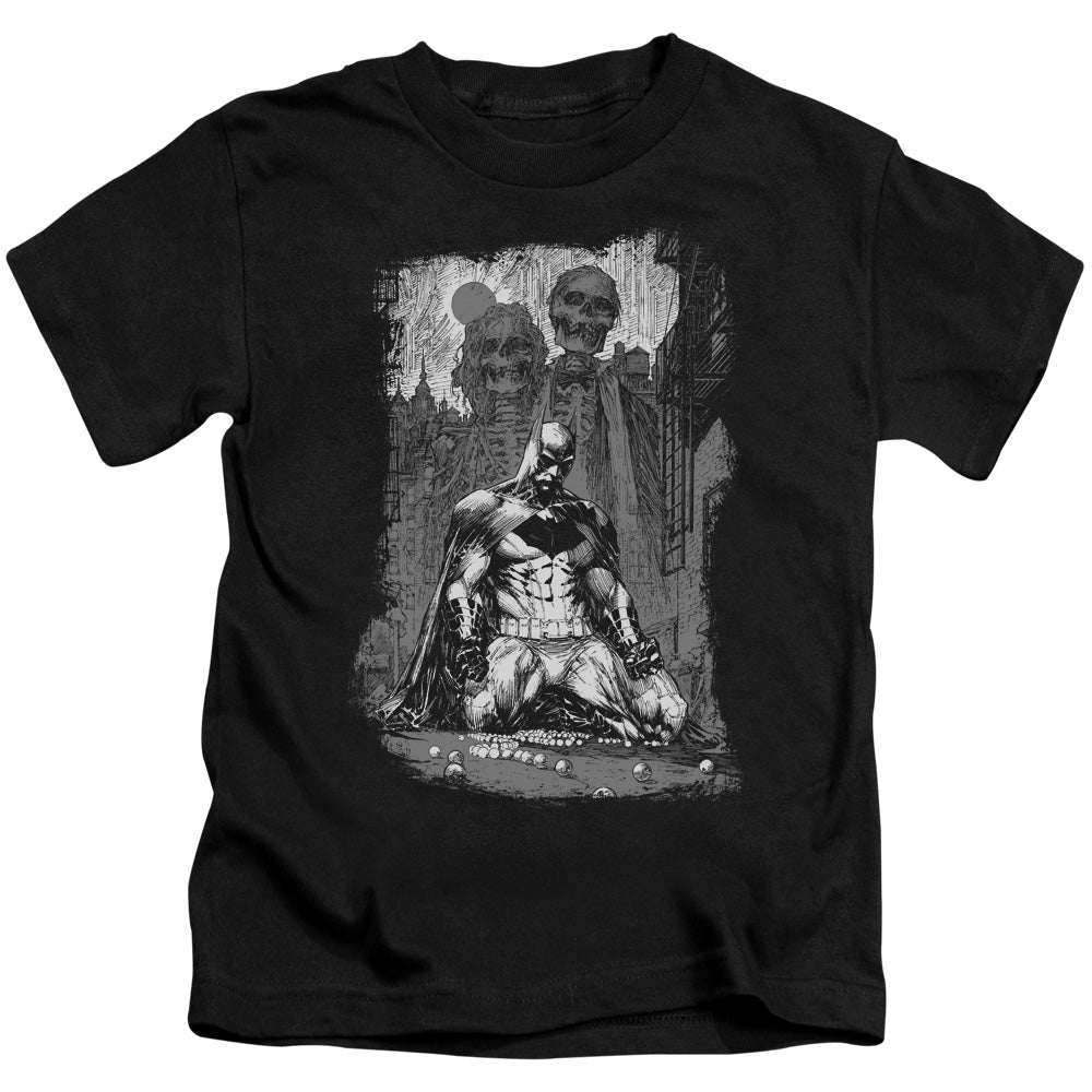 Batman Sketchy Shadows Juvenile Kids Youth T Shirt Black