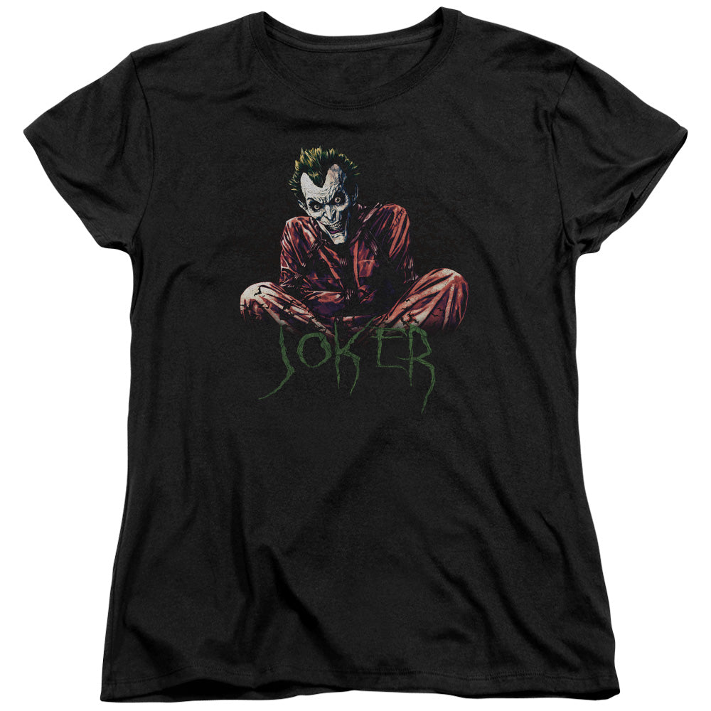 Batman Straight Jacket Womens T Shirt Black