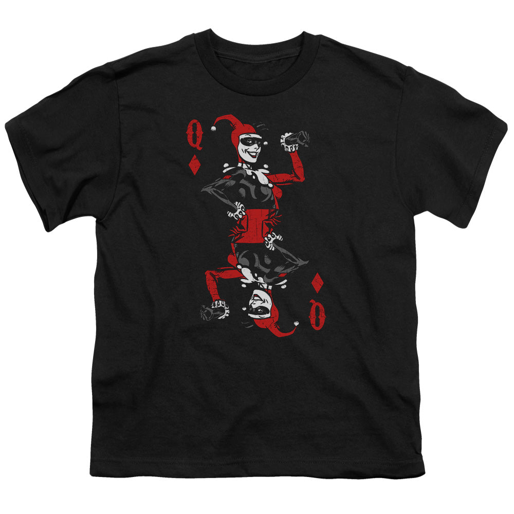 Batman Quinn Of Diamonds Kids Youth T Shirt Black