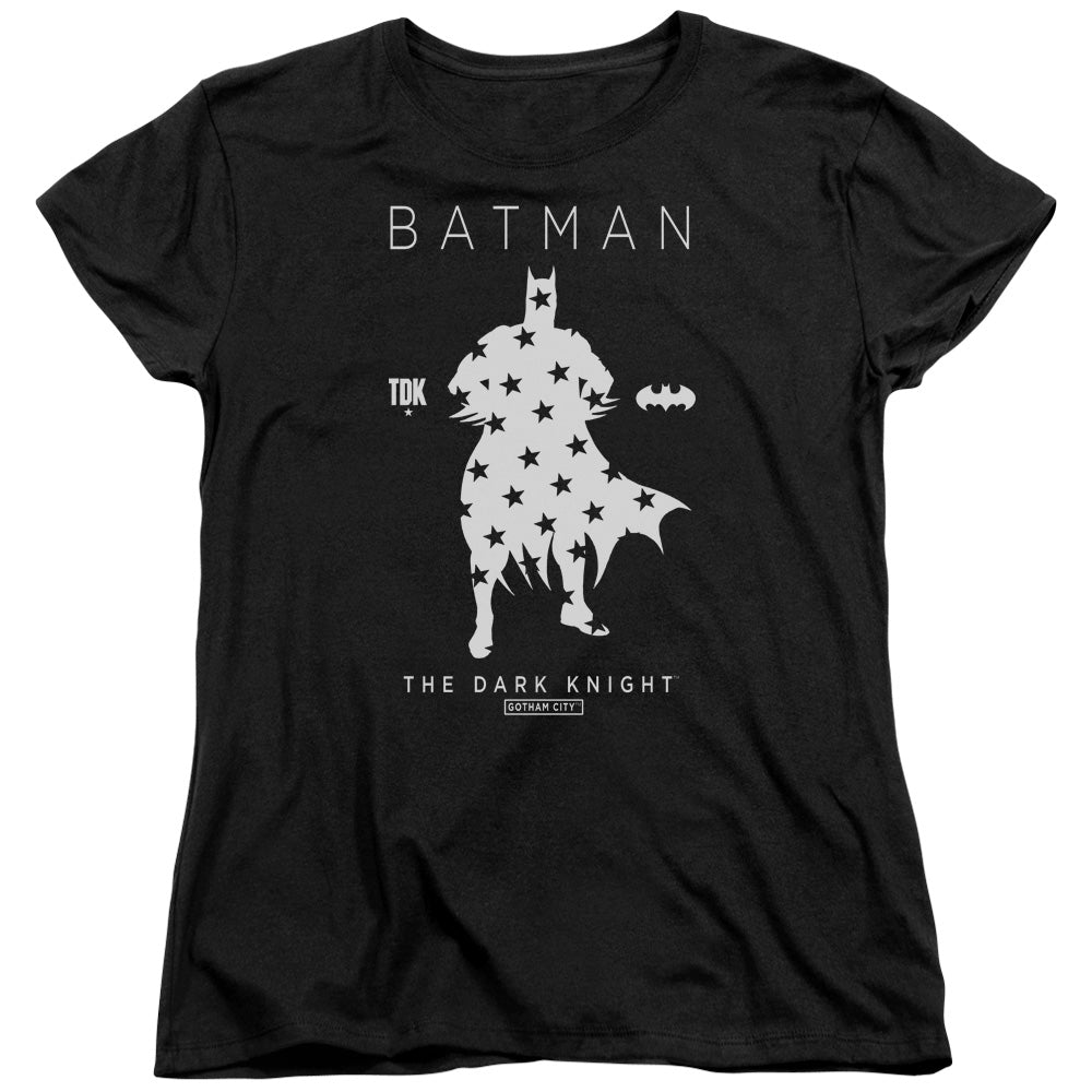 Batman Star Silhouete Womens T Shirt Black